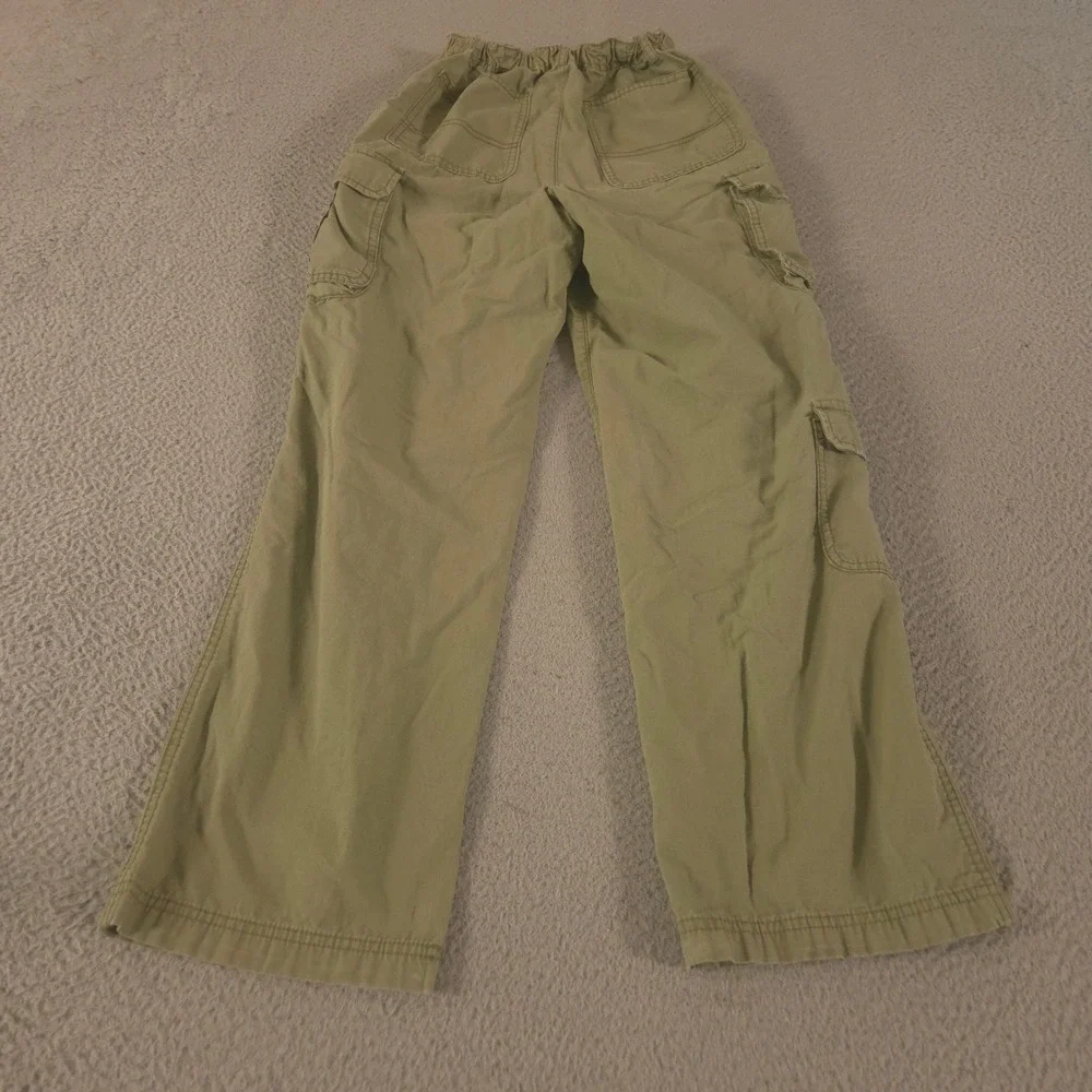 Old Navy Pants Boys 16 Green Baggy Cargo Ripstop Multi-Pocket Wide Leg Utility